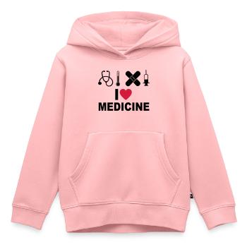 Ich liebe Medizin - Kinder Premium Organic Hoodie - Rosa - Vorne - AI Model Kid Female (0cm)