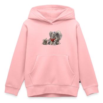 BB Mutter liest Buch - Kinder Premium Organic Hoodie - Rosa - Vorne - AI Model Kid Female (0cm)