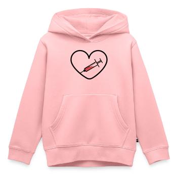 Impfstoff Virus Covid Herz Befürworter Design - Kinder Premium Organic Hoodie - Rosa - Vorne - AI Model Kid Female (0cm)