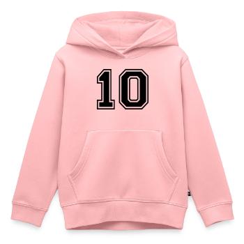 Numero 10 Équipe Foot baseball basket université - Sweat Premium à capuche enfant bio - rose - Devant - AI Model Kid Female (0cm)