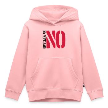 La femme a dit non - Sweat Premium à capuche enfant bio - rose - Devant - AI Model Kid Female (0cm)