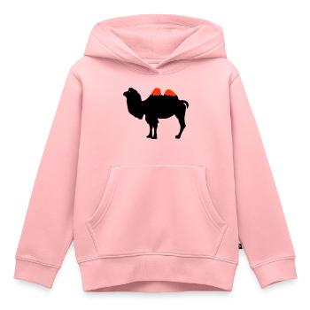 Silhouette de chameau - Sweat Premium à capuche enfant bio - rose - Devant - AI Model Kid Female (0cm)