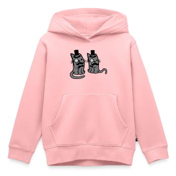 Herren 2 Katzen Freunde - Kinder Premium Organic Hoodie - Rosa - Vorne - AI Model Kid Female (0cm)