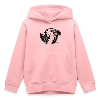 tête d'aigle avec petites ailes - Sweat Premium à capuche enfant bio - rose - Devant - AI Model Kid Female (0cm)