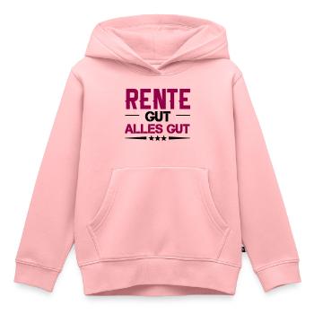 rente gut alles gut - Kinder Premium Organic Hoodie - Rosa - Vorne - AI Model Kid Female (0cm)