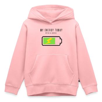 Wiederaufladbare Batterie mit Kaffee | Kaffeeliebhaber - Kinder Premium Organic Hoodie - Rosa - Vorne - AI Model Kid Female (0cm)