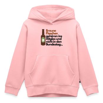Braune Flaschen ins Altglas nicht in den Bundestag - Kinder Premium Organic Hoodie - Rosa - Vorne - AI Model Kid Female (0cm)