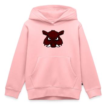 Méchant Sanglier Sanglier Dangereux Cochon Comique - Sweat Premium à capuche enfant bio - rose - Devant - AI Model Kid Female (0cm)