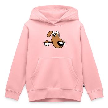 Dog Behind Wall Pretty Lady Bow Female - Kids Premium Organic Hoodie - rose - Front - AI Model Kid Female (0cm)