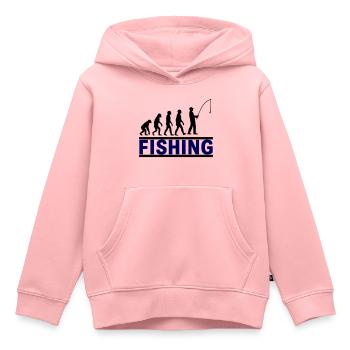 Angeln Evolution Fisherman - Kinder Premium Organic Hoodie - Rosa - Vorne - AI Model Kid Female (0cm)