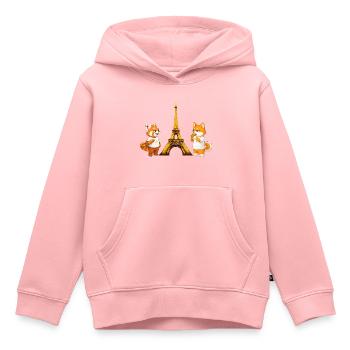 Faul und grummelig in Paris - Kinder Premium Organic Hoodie - Rosa - Vorne - AI Model Kid Female (0cm)