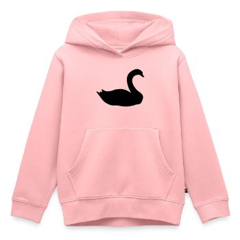 cygne - Sweat Premium à capuche enfant bio - rose - Devant - AI Model Kid Female (0cm)