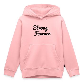 Strong Forever - Kinder Premium Organic Hoodie - Rosa - Vorne - AI Model Kid Female (0cm)