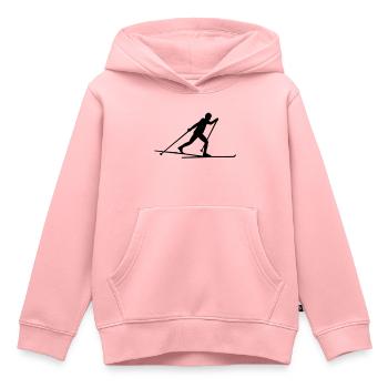 Langlauf, Langläufer - Kinder Premium Organic Hoodie - Rosa - Vorne - AI Model Kid Female (0cm)