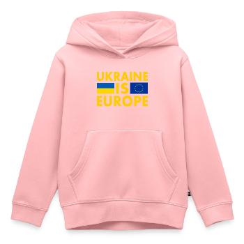 Ukraine - Kinder Premium Organic Hoodie - Rosa - Vorne - AI Model Kid Female (0cm)