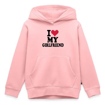 I love my Girlfriend - Freundin - Kinder Premium Organic Hoodie - Rosa - Vorne - AI Model Kid Female (0cm)