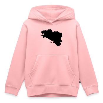 Bretagne - Sweat Premium à capuche enfant bio - rose - Devant - AI Model Kid Female (0cm)