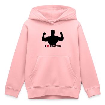 I love Protein - Kinder Premium Organic Hoodie - Rosa - Vorne - AI Model Kid Female (0cm)
