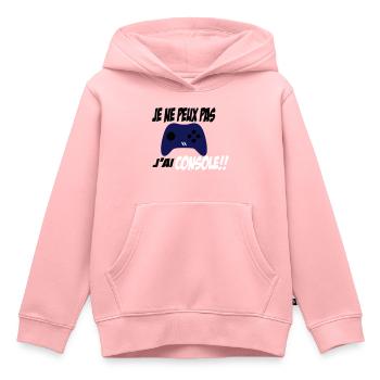 j'ai console - Sweat Premium à capuche enfant bio - rose - Devant - AI Model Kid Female (0cm)