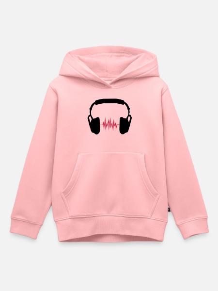 écouteurs - Sweat Premium à capuche enfant bio - rose