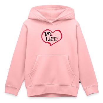 Herz mein Leben - Kinder Premium Organic Hoodie - Rosa - Vorne - AI Model Kid Female (0cm)