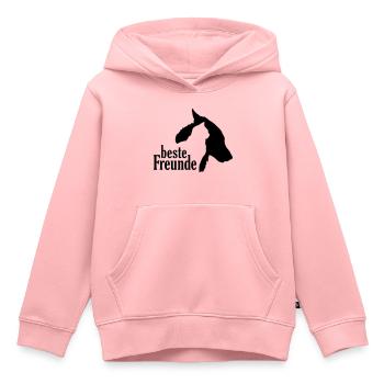 Chien Chat Meilleurs Amis Fidèle Compagnon Compagnon - Sweat Premium à capuche enfant bio - rose - Devant - AI Model Kid Female (0cm)