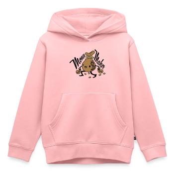 Money Maker lebendiger Geldsack - Kinder Premium Organic Hoodie - Rosa - Vorne - AI Model Kid Female (0cm)