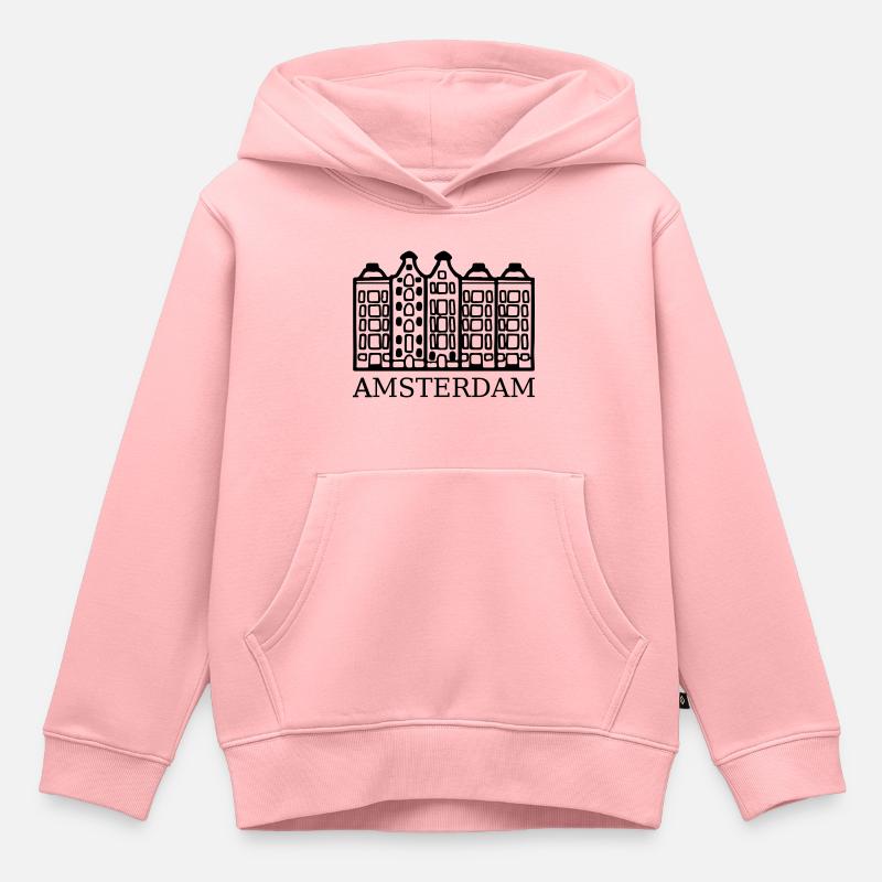 Amsterdam - Sweat Premium à capuche enfant bio - rose