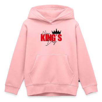 Happy king's day. Fête des rois. Roi pour un jour. - Sweat Premium à capuche enfant bio - rose - Devant - AI Model Kid Female (0cm)