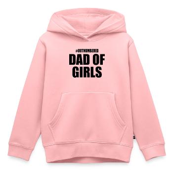 Dad of girls outnumbered - Kinder Premium Organic Hoodie - Rosa - Vorne - AI Model Kid Female (0cm)