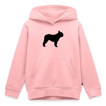 Profil de Bouledogue Français - Sweat Premium à capuche enfant bio - rose - Devant - AI Model Kid Female (0cm)