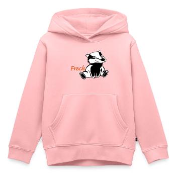 Frecher Dachs - Kinder Premium Organic Hoodie - Rosa - Vorne - AI Model Kid Female (0cm)