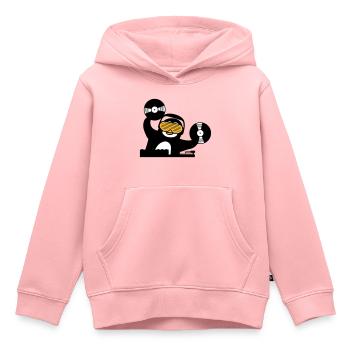 dj musik platte auflegen mischpult club disko ping - Kinder Premium Organic Hoodie - Rosa - Vorne - AI Model Kid Female (0cm)