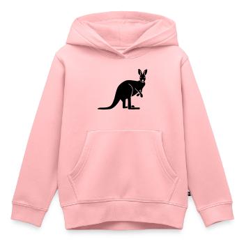 Kangourou - Sweat Premium à capuche enfant bio - rose - Devant - AI Model Kid Female (0cm)