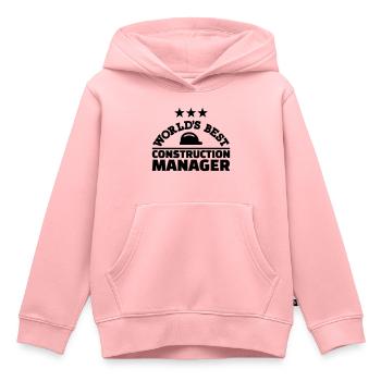 Construction manager - Sweat Premium à capuche enfant bio - rose - Devant - AI Model Kid Female (0cm)