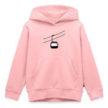 une seule télécabine télécabine gondole hiver ur - Sweat Premium à capuche enfant bio - rose - Devant - AI Model Kid Female (0cm)
