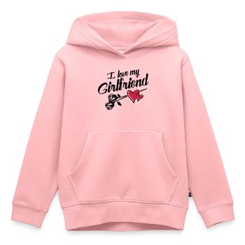 i love my girlfriend - Kinder Premium Organic Hoodie - Rosa - Vorne - AI Model Kid Female (0cm)