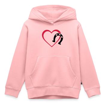 Symbole - Hufe Herz - Kinder Premium Organic Hoodie - Rosa - Vorne - AI Model Kid Female (0cm)