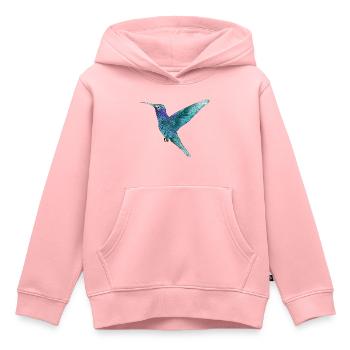 HUMMING-BIRD - Kids Premium Organic Hoodie - rose - Front - AI Model Kid Female (0cm)