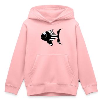 Bretagne Fisch - Kinder Premium Organic Hoodie - Rosa - Vorne - AI Model Kid Female (0cm)
