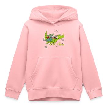 Les Fanges Ensemble Sur Le Dragon - Sweat Premium à capuche enfant bio - rose - Devant - AI Model Kid Female (0cm)