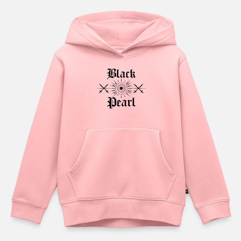 Black Pearl,Idée cadeau, Pirates des Caraïbes, - Sweat Premium à capuche enfant bio - rose