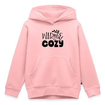 Warm und Gemütlich - Kinder Premium Organic Hoodie - Rosa - Vorne - AI Model Kid Female (0cm)