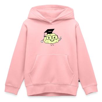 cerveau intelligent 02 - Sweat Premium à capuche enfant bio - rose - Devant - AI Model Kid Female (0cm)