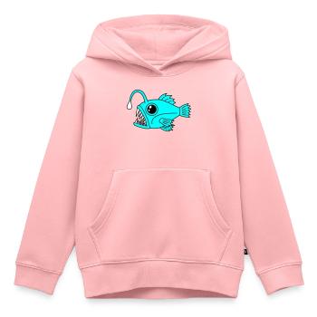 Poisson Lanterne Poisson Grenouille Poisson Deep Sea Motif - Sweat Premium à capuche enfant bio - rose - Devant - AI Model Kid Female (0cm)