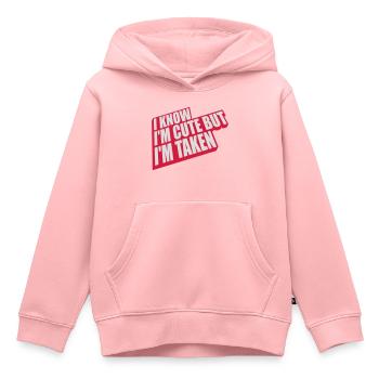 cute but taken quote - Kids Premium Organic Hoodie - rose - Front - AI Model Kid Female (0cm)