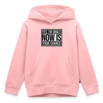 célibataire maintenant votre chance - Sweat Premium à capuche enfant bio - rose - Devant - AI Model Kid Female (0cm)
