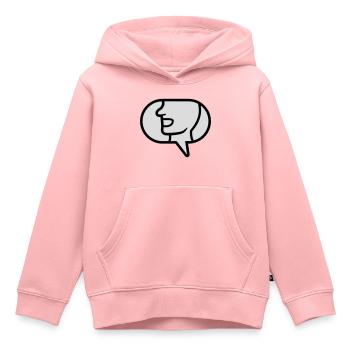 Icône Communiquer bulle de dialogue - Sweat Premium à capuche enfant bio - rose - Devant - AI Model Kid Female (0cm)