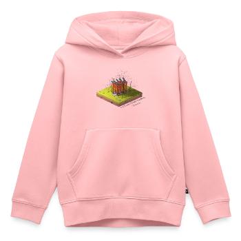 Low-poly géométrique Fushimi Inari-taisha - Sweat Premium à capuche enfant bio - rose - Devant - AI Model Kid Female (0cm)