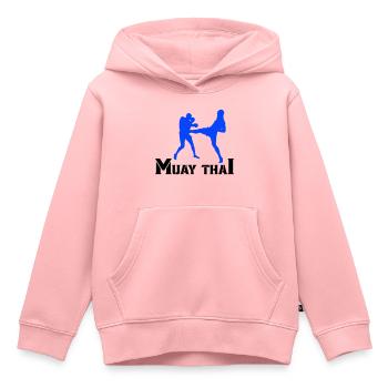 muay thai - Kinder Premium Organic Hoodie - Rosa - Vorne - AI Model Kid Female (0cm)